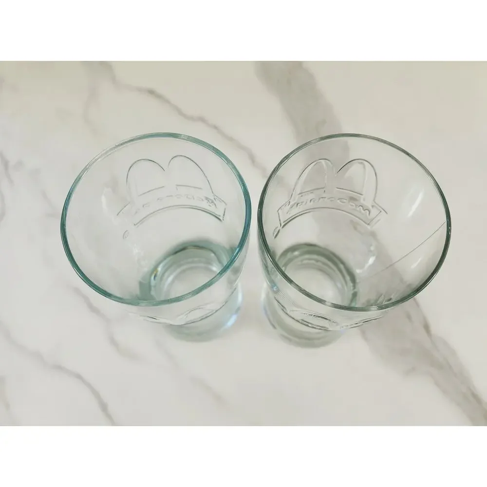 McDonald's Clear Tall Glass 16oz Drinking Glasses 6 1/2